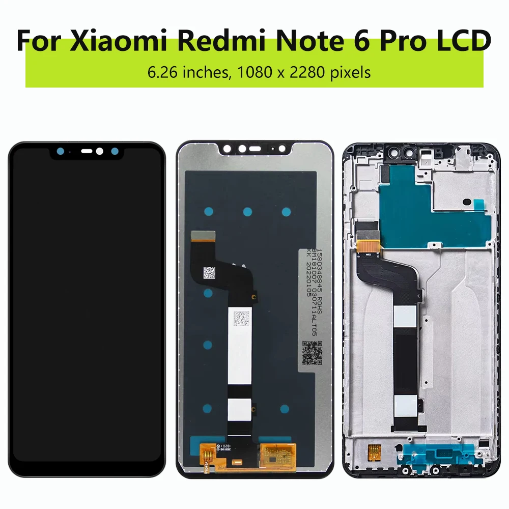 Screen For Xiaomi Redmi Note 6 Pro LCD Display Touch Screen Digitizer For Redmi Note6 Pro Display Assembly Replacement M1806E7TG