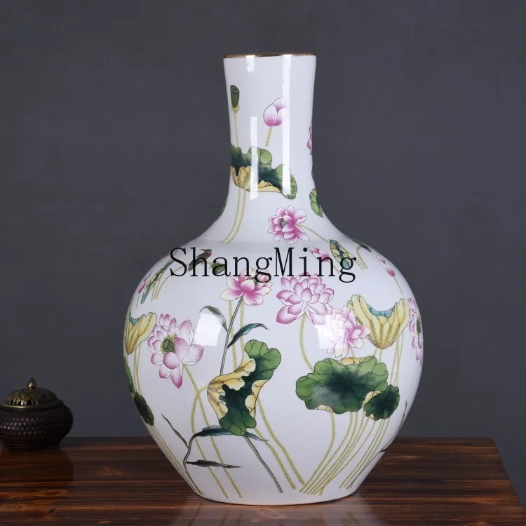 SM ornament ceramic ornament large gold-painted celestial ball vase floor-to-ceiling vase decorative counter vase