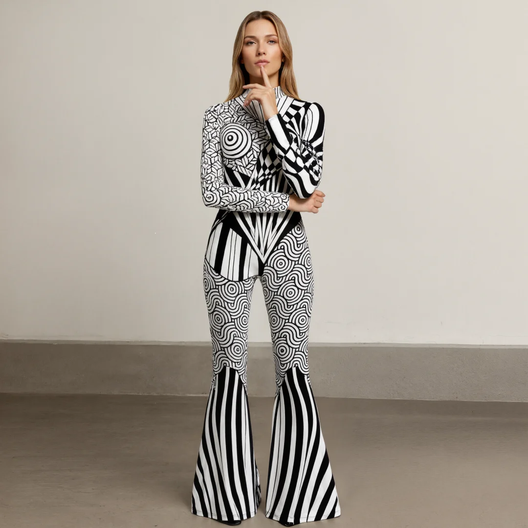 Damen Schmetterling-Flared-Jumpsuit Cosplay Dehnbarer Kostüm-Bodysuit für Zirkus, Karneval, Bühnenshow, Party, Halloween-Ausführung – Detail 11