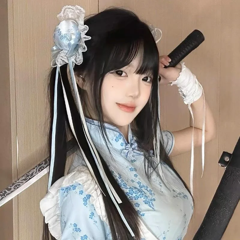 Charming Bun Hairpin Qipao Accory New Chinese Sle Ethnic Flavored Hair Pa Side Clip Faionable Hairwear Fre out view 4