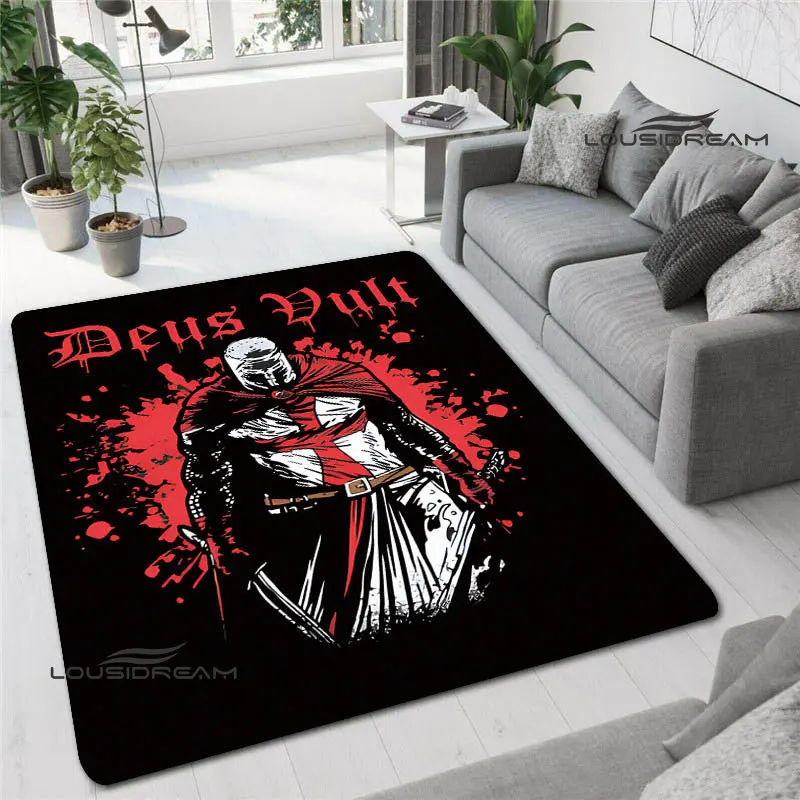 Crusade Cross Templars Knight Printed Carpet rugs for bedroom carpets for living room area rug Door pad anime rug Birthday Gift