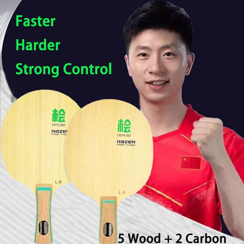 RAZER HINOKI L8 Table Tennis Racket Blade 5 Cypress Wood 2 Carbon Professional Ping Pong Blade Arc with Fast Attack Good Control