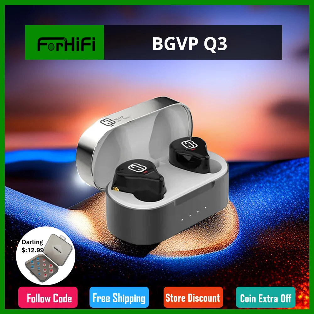 

BGVP Q3 Headphone TWS Bluetooth5.3 Headset Wireless HIFI MMCX In-ear Monitors Earphone