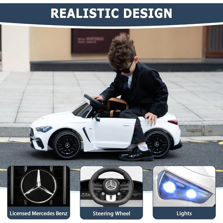 Licensed Kids Electric Car, Children Ride On Toy, Battey-Powered Vehicle with Parental Remote Control/Soft Start/3 Speeds/Horn &