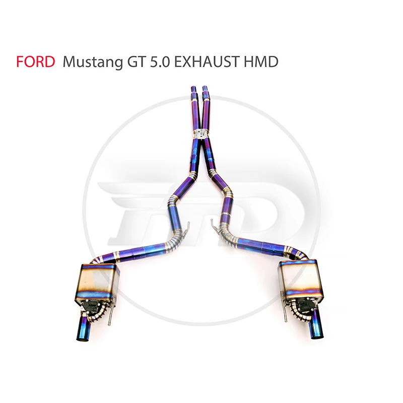 

High Quality Catback For Ford Mustang GT 5.0 Electronic Valve Muffler Non-destructive Installation Exhaust System HMD