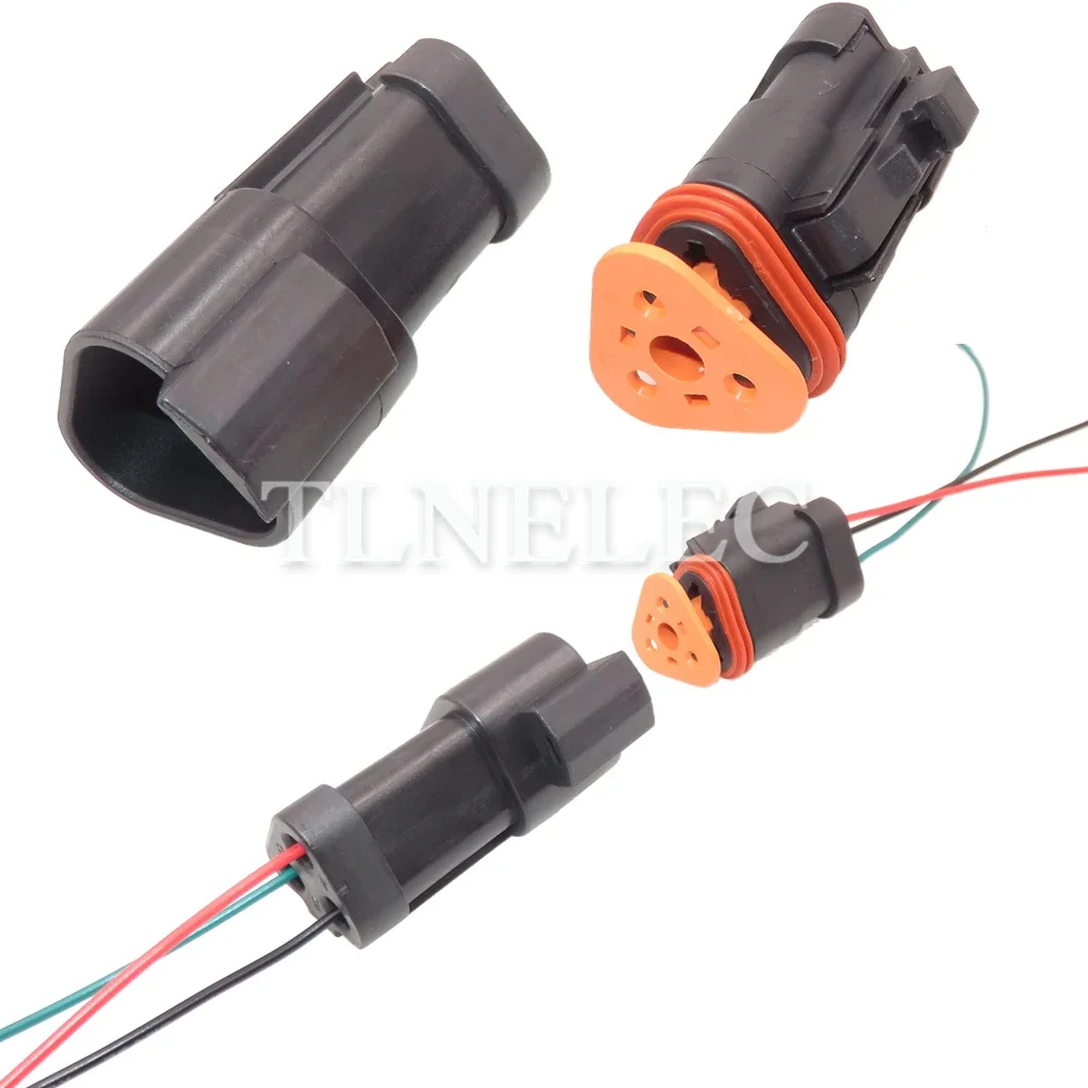 3 Pin Way Auto Wire Harness Socket Car Waterproof Adapter with Wires Automobile High Current Connectors DT04-3P DT06-3S