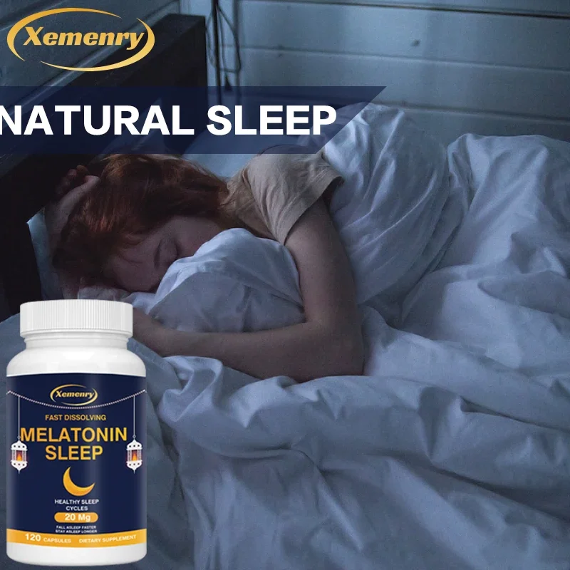 Melatonin 20 Mg Capsules | Nighttime Sleep Aid for Better Sleep and Better Sleep Vegan, Gluten-Free Non-GMO 120 Capsules