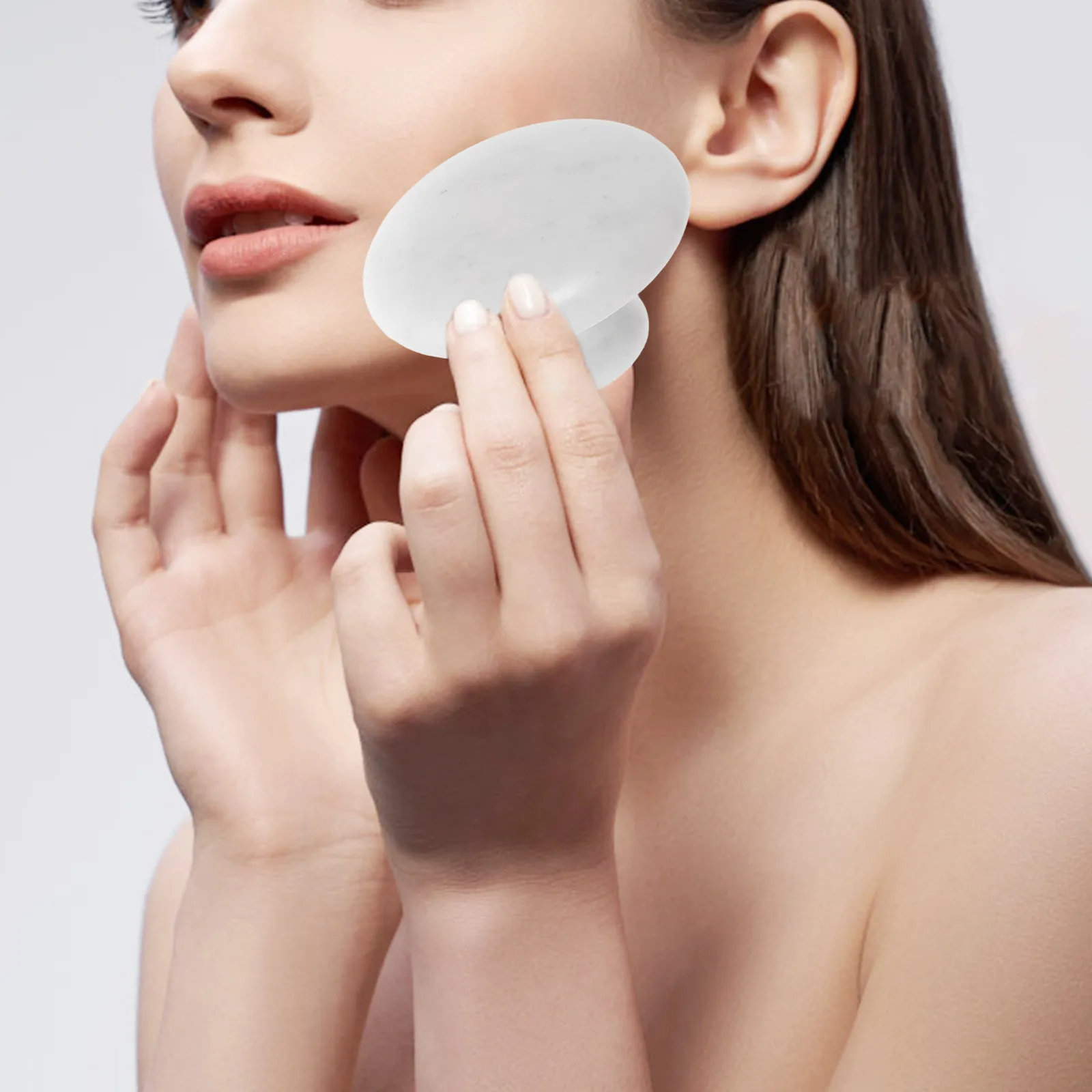 Jade Mushroom Facial Massage Roller White Cold Hot Massager Stone Face Body Sculpting Gua Sha Daily Skincare Tool