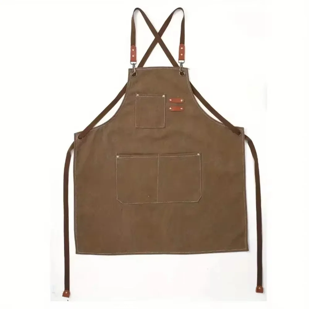 Thickened 100% Cotton Canvas Apron Waterproof Oil Household Coffee Shop Kitchen Restaurant Work Apron Apron for Men