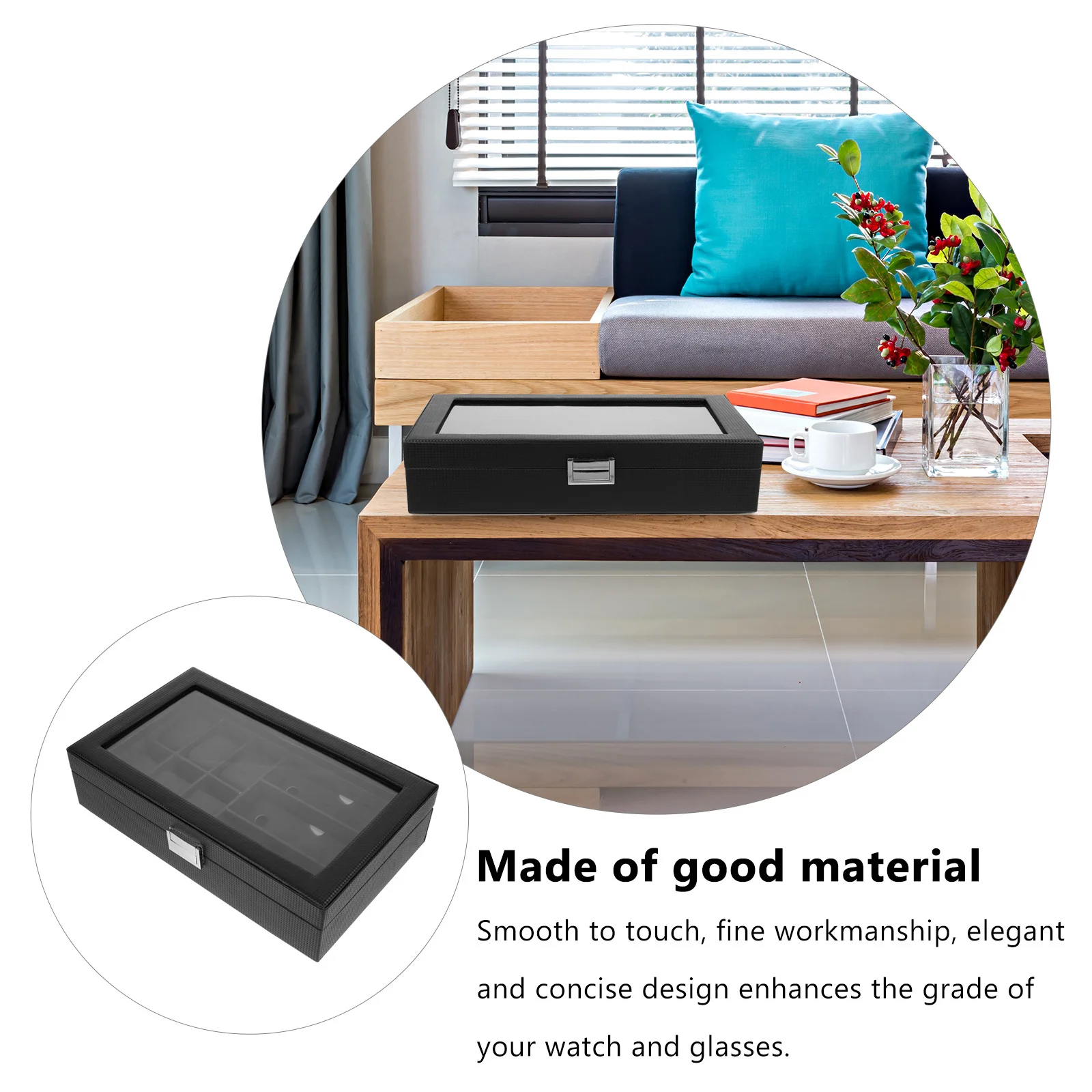 

Watch Sunglasses Organizer Premium Quality Watch Eyeglass Storage Case Jewelry Box Jewelry Organizer Display Holder