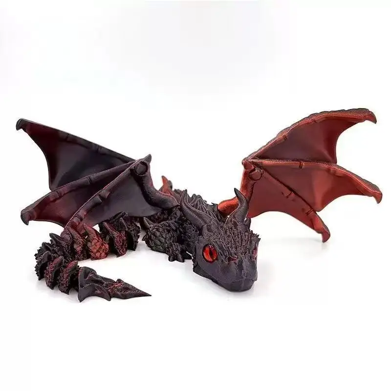Neuer 3D-gedruckter Wyvern-Drache mit Flügeln, Simulationsmodell, Geschenk, bewegliche Drachen, Fidget-Drachen, Desktop-Ornamente