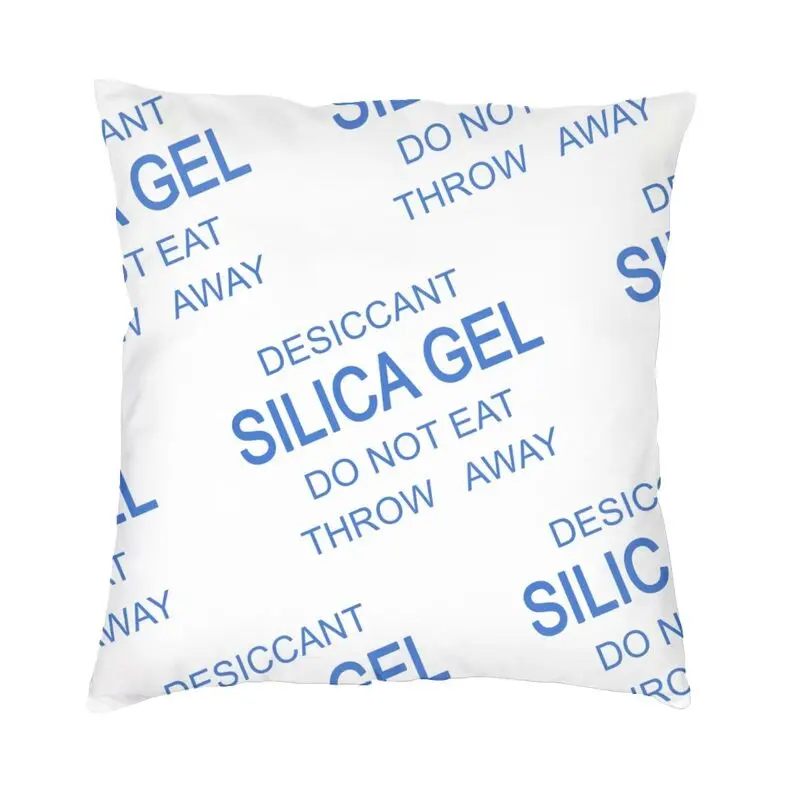 Blue Silica Gel Package Square Pillow Cover Home Decorative Cushions Throw Pillow for Sofa Double-sided Printing