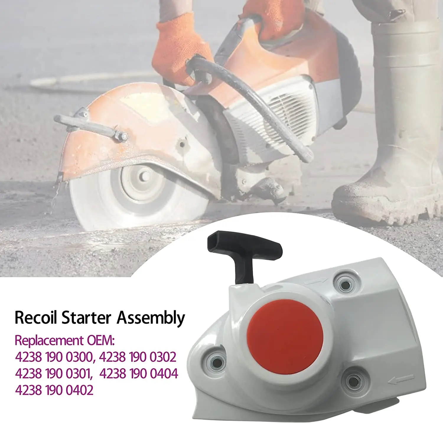 Recoil Starter Montage 4238 190 0302 für STIHL TS420 TS410 TS480i TS500i Beton Cut-Off Sägen Ersetzt OEM 4238 190 0300