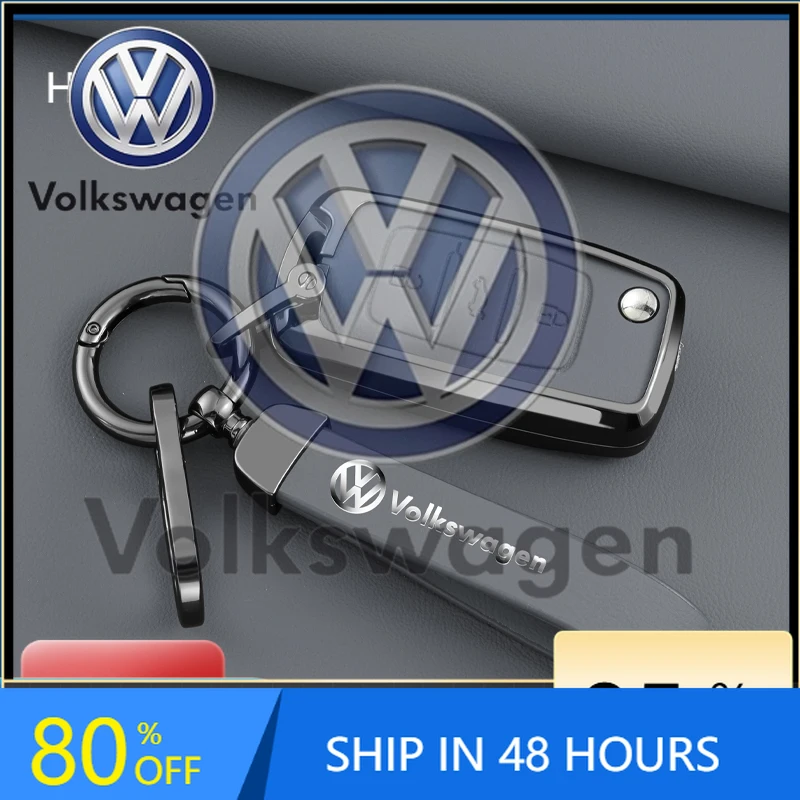 

Car Sticker For VOLKSWAGEN VW Alloy Leather Car Key Case Cover For Volkswagen VW Polo Golf 4 5 6 Passat Tiguan Beetle Caddy T5 U