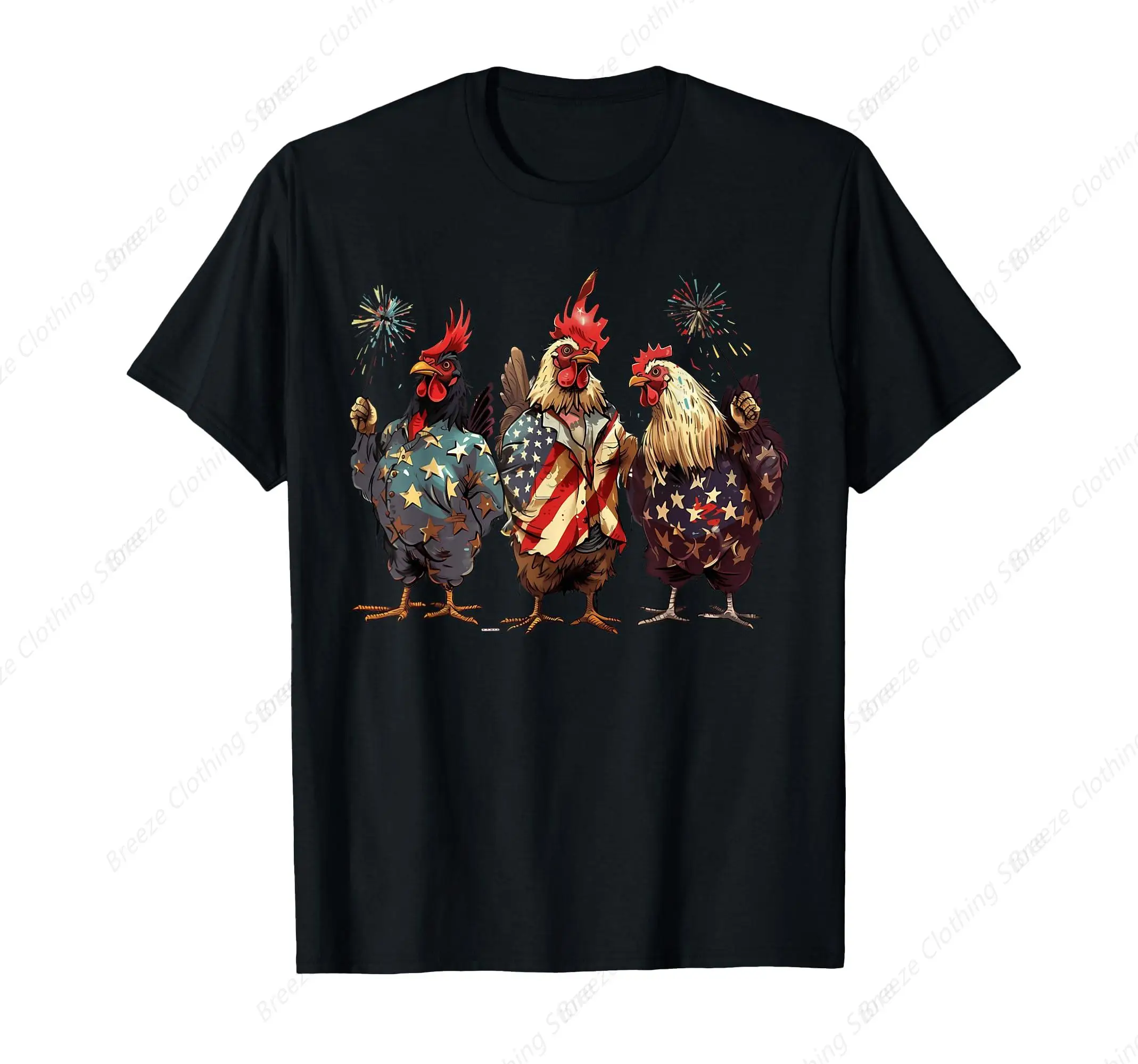 

Patriotic USA Chicken Retro American Flag 4th Of July T-Shirt