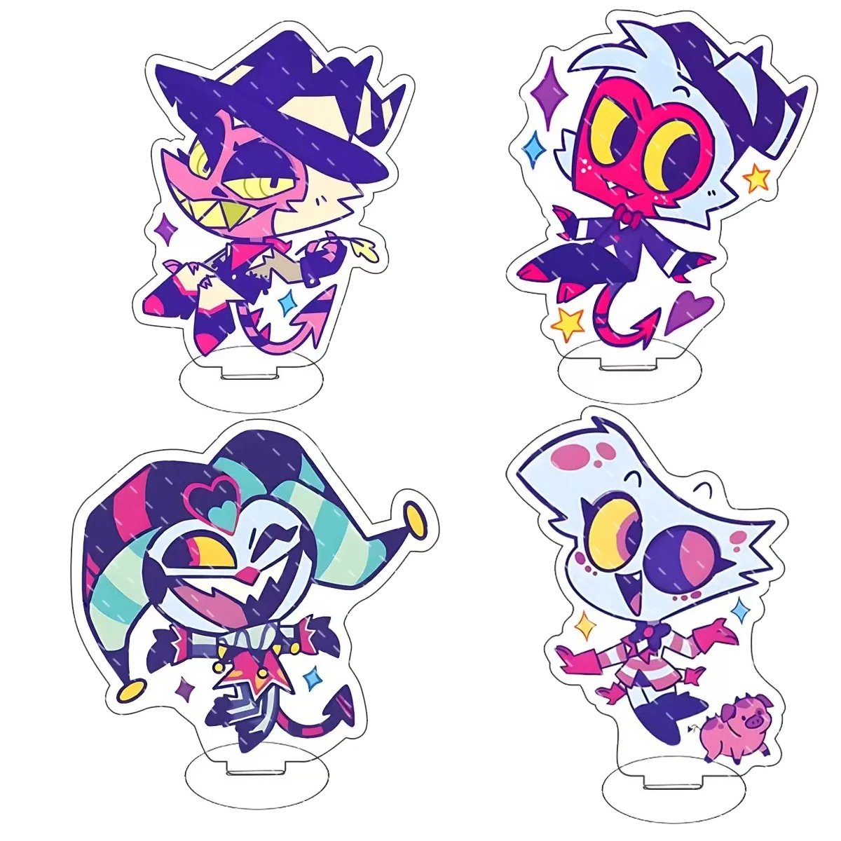 

Acrylic Stand Anime Peripherals Charlie Morning Star Vicky Alasto Angel Q Version Ornaments Hell Inn Theme Collectible Figurines