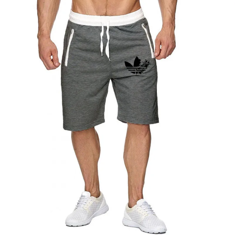 New Summer Zip Pockets Sweatshorts Men Sportswear Short Breathable Short Breeches