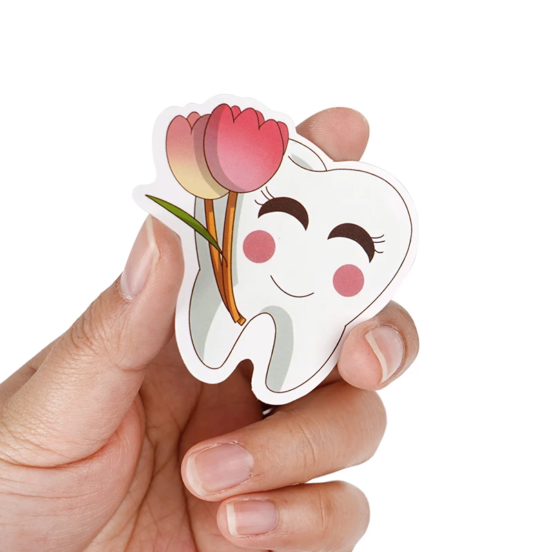 50/100Pcs Cute Cartoon Tooth Shape Stickers Label Tooth Fairy Paper Sticker for Phone Case scrapbook Decor Dentist Gift Reward