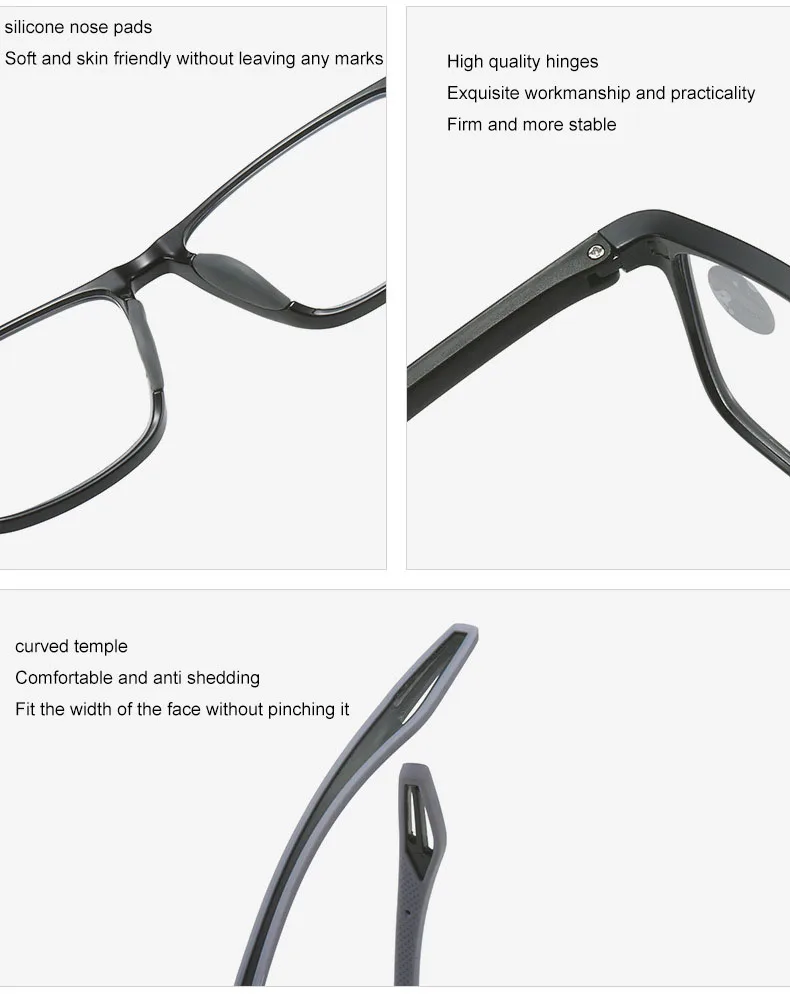 Hohe Festigkeit + 4,5 5,0 6,0 7,0 8,0 Anti Blau Licht Lesebrille Männer Frauen Presbyopie Brillen Rezept optische Leser – Detail 5
