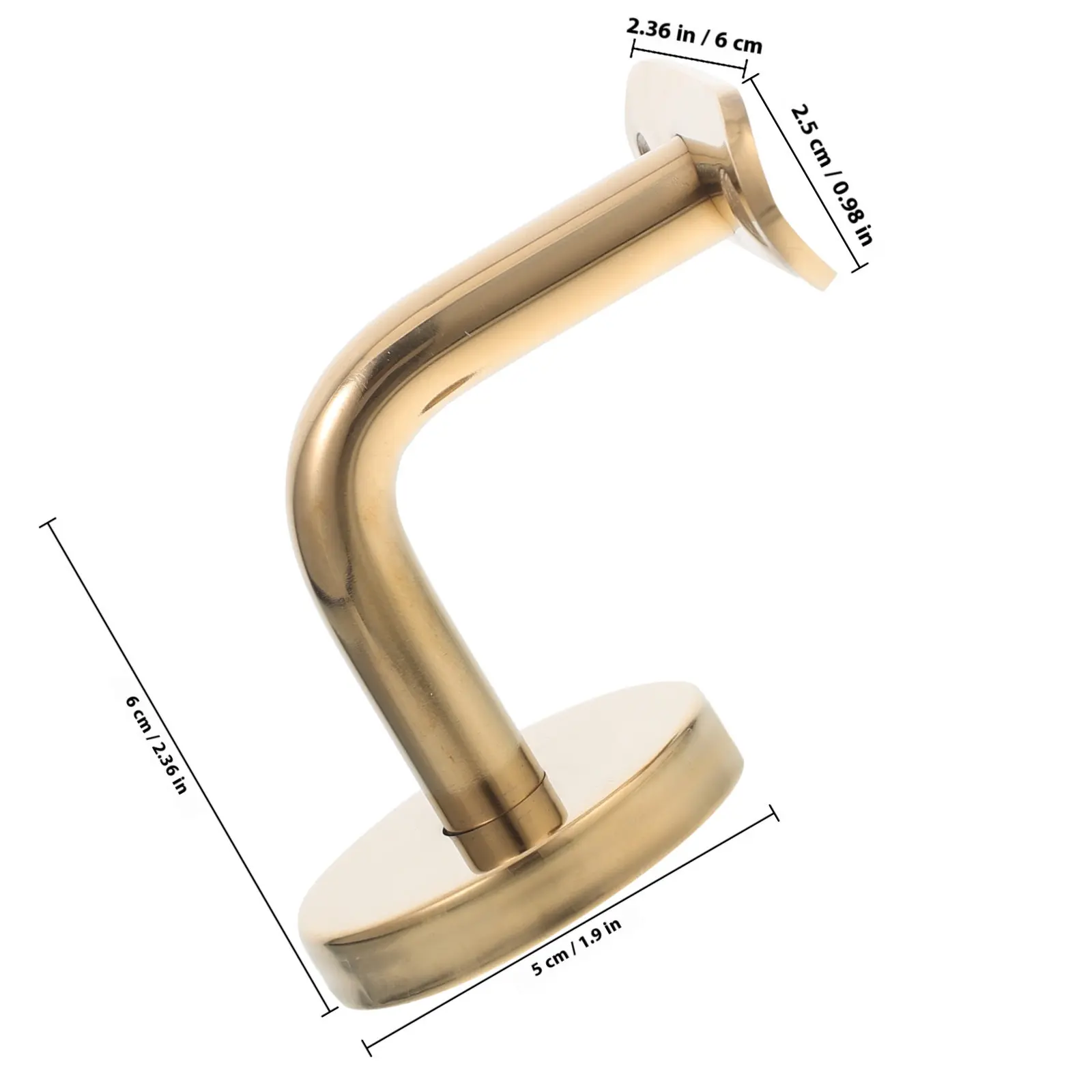 Heavy Duty 304 Stainless Steel Handrail Brackets Wall Mount for Stair Handrail Bathroom Outdoor Steps Banister Railing