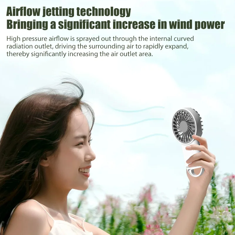 Mini Handheld Fan USB Charging Foldable Desktop Fans Portable Outdoor Fans Low Noise Compact Three Speed Adjustable Small Fan