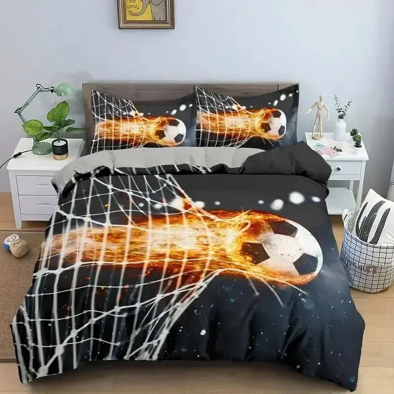 Football Bedding Set Printing Pillowcase Quilt Cover Soccer Duvet Covers Home Textiles Queen King Size Sport Theme Quilt Cover 6