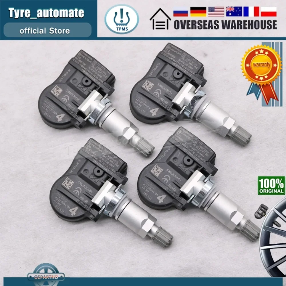 4PCS 433MHz TPMS Sensor 40700-3VU0A Tyre Pressure Sensors FOR Nissan Pulsar Qashqai II TIIDA TEANA X-Trail Rogue 407003VU0A