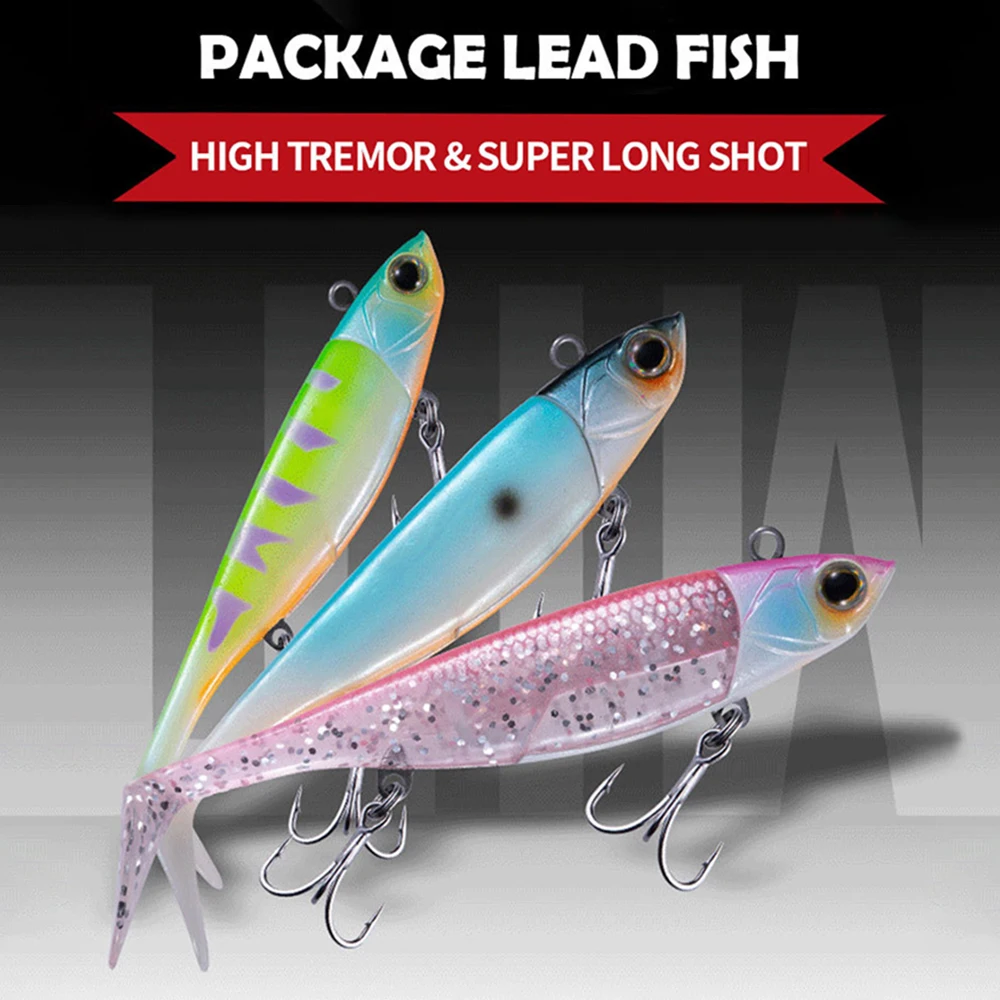 9.5/11Cm 22.4/38G Umpan Pancing Tenggelam T Ekor Kepala Jig Umpan Lembut Wobbler Casting Panjang Memancing Air Laut Umpan Bass Ikan Trout RE100