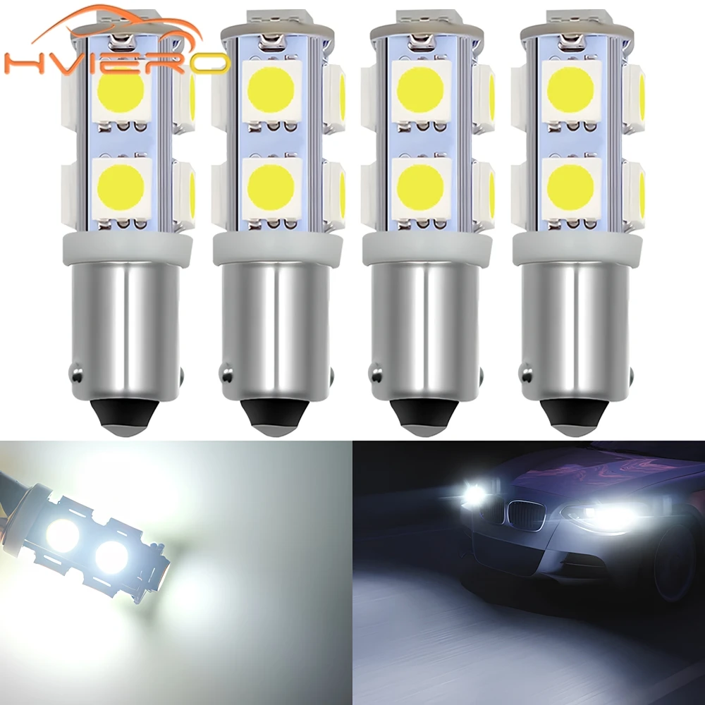 

4X T11 Ba9s 5050 9SMD Car License Plate Light White Door Steering Brake Signal Bulb Rear Led Modification Accessories Universal