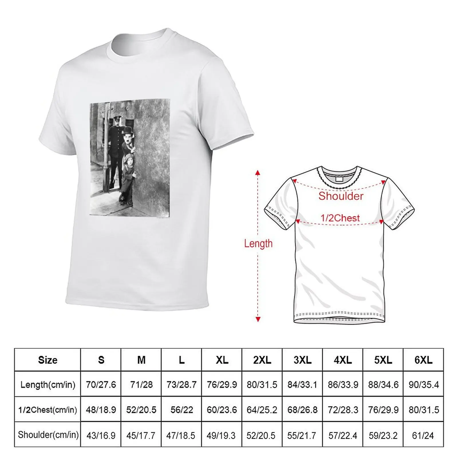 Charlie Chaplin -The Kid T-Shirt man t shirt heavy cotton t shirts for man pack white cotton t shirt man T-shirt