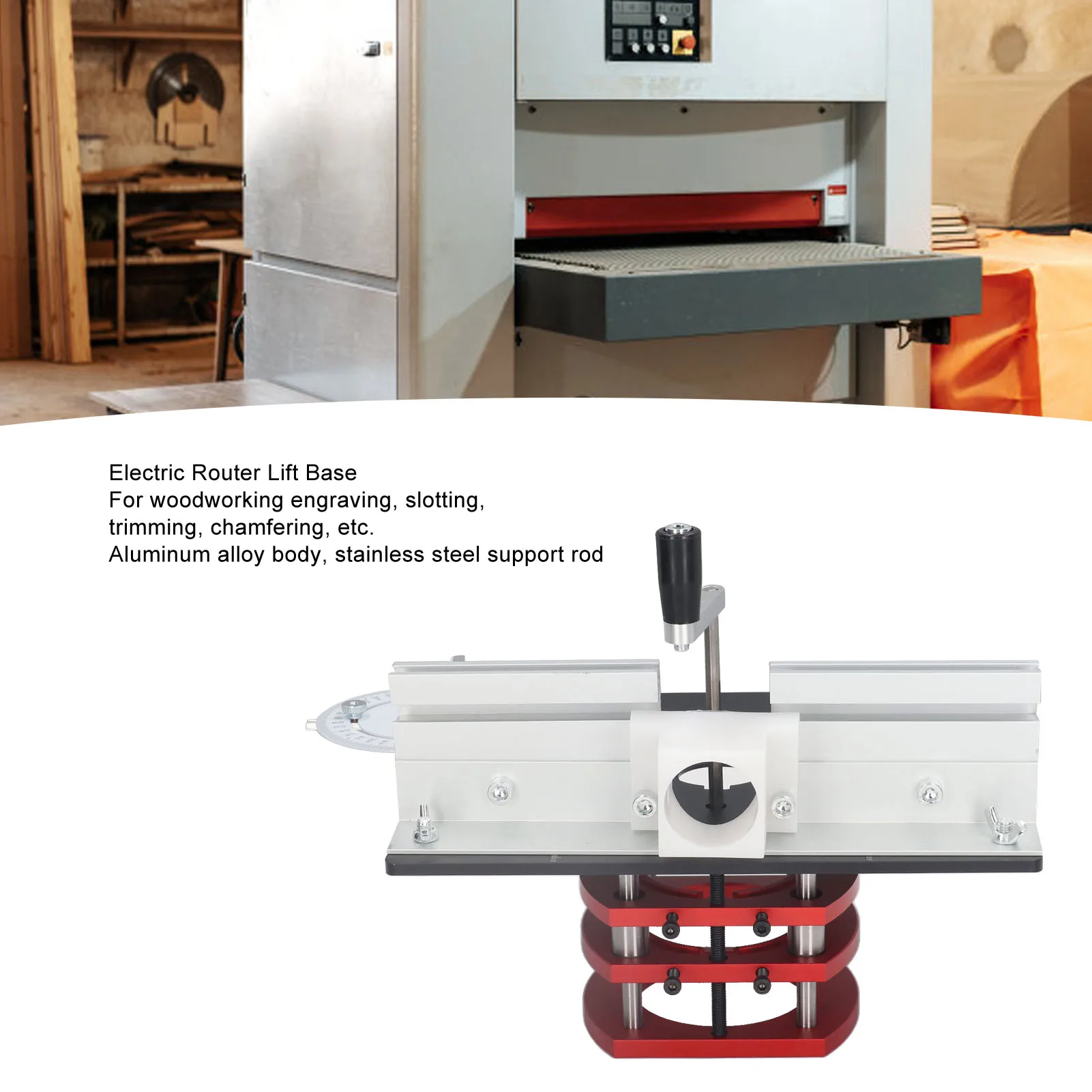 Router Lift with Top Plate Router Lifting Base Woodworking Slotting Trimming Chamfering Table Top