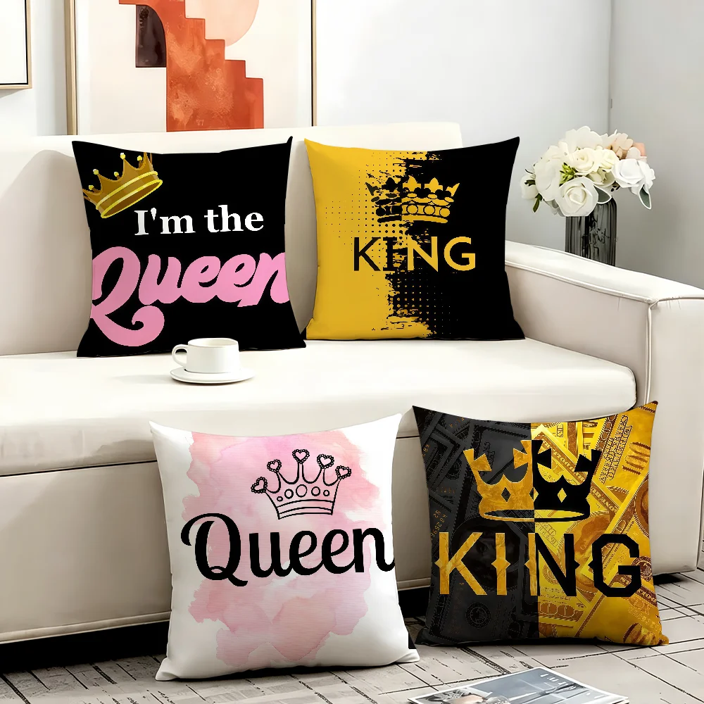 King And Queen cushion cover Comfortable Decorative For Bedroom Living room Dormitory Picnic and Holiday Decoration