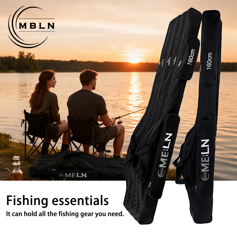 MBLN 160cm 4-Schicht Angeltasche Faltbare Multifunktionale Tragbare Angelruten-Tasche Angelruten-Rollen-Werkzeug-Aufbewahrungstasche – Detail 7