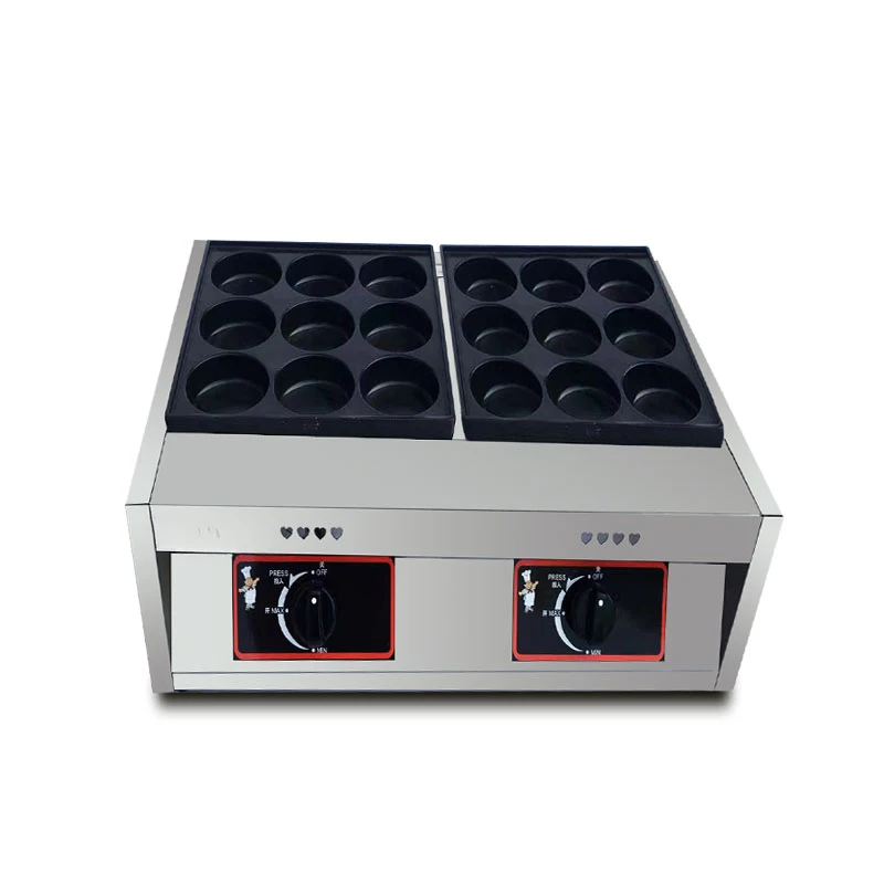 Commercial mini pancake non-stick thickened stainless steel cast iron plate fish ball machine omelette burger machine