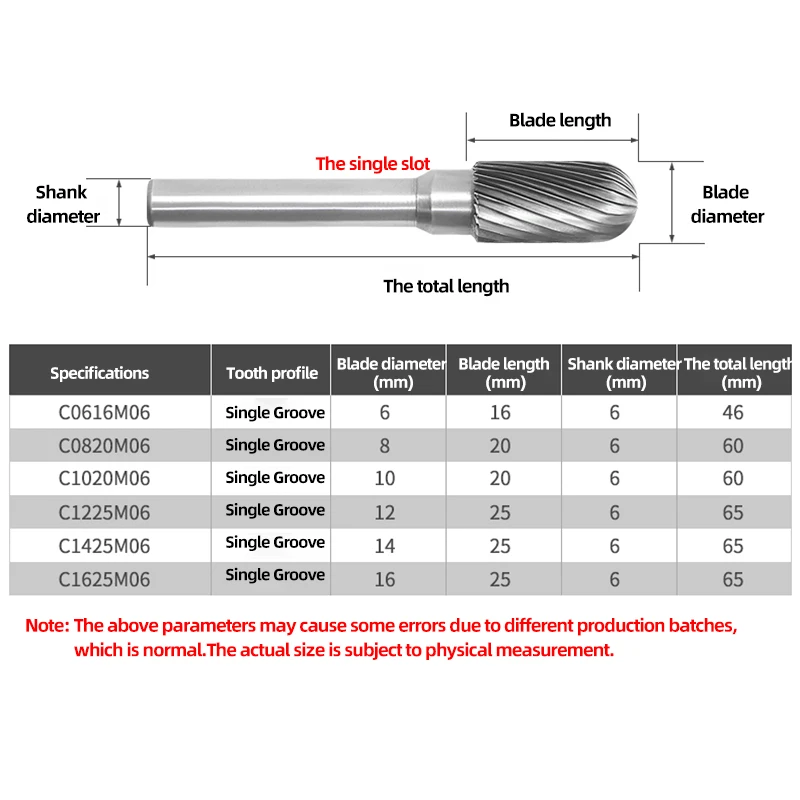 KaKarot 6mm Shank C Type C0616M06 C0820 Tungsten Carbide Rotary Files Burr Drill Bits CNC Engraving Rotary Tool Cutter Lime Core