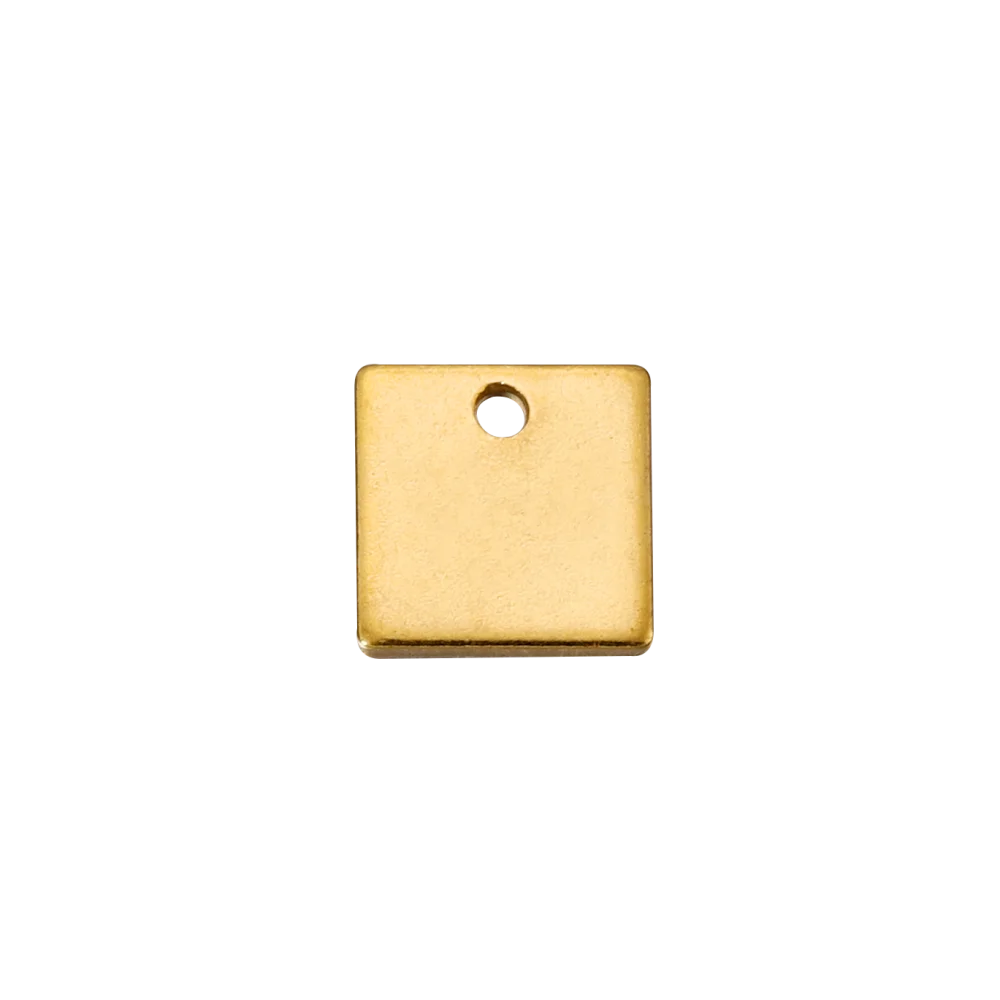 30pcs 7mm Stainless Steel Charms Square Charm Pendant Stamping Blanks Pendants For Necklaces DIY Jewelry Making Custom Engraving