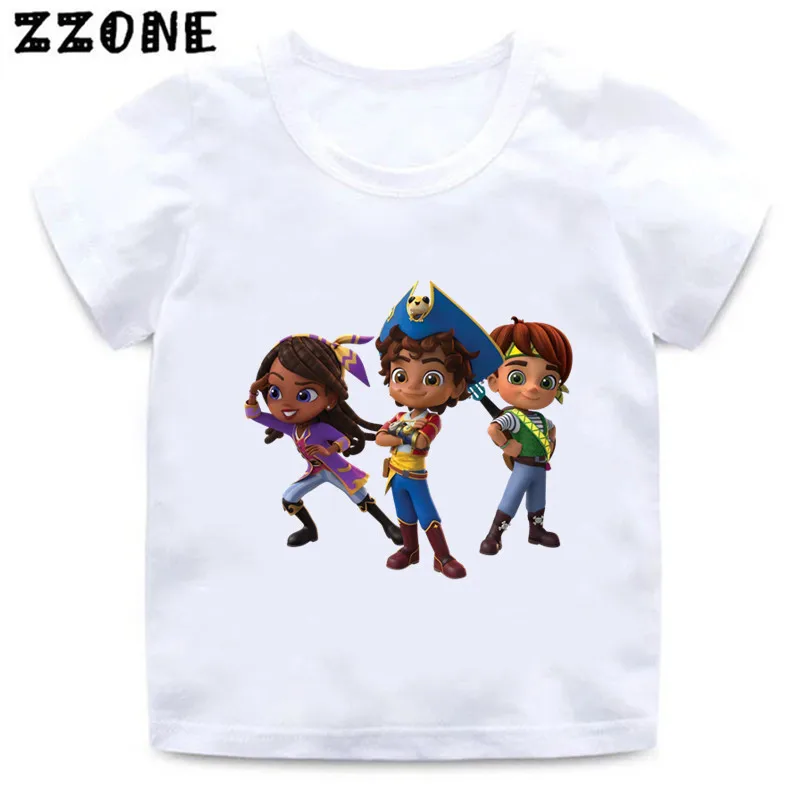 Hot Sale Santiago of The Seas Print Cartoon Kids T-Shirts Funny Girls Clothes Baby Boys T shirt Summer Children Tops, ooo5877