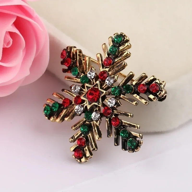 Christmas Snowflake Brooch Colored Pin Set Decorative Corsage