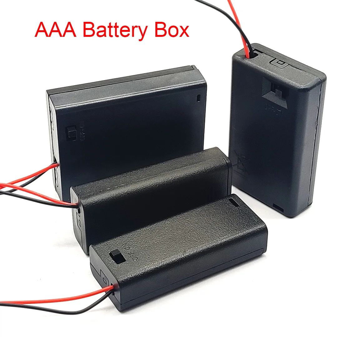 AAA Battery Holder AAA Case AAA Box With Leads With ON/OFF Switch Cover 2 3 4 Slot Standard Battery Container