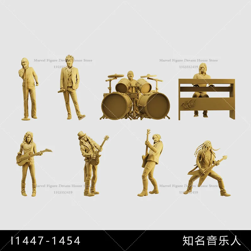 1/64 1/43 Scale Miniature Scene Doll Famous Musician Keyboard Pianist  Pop Music King Singer Un-panited White Mini Figure