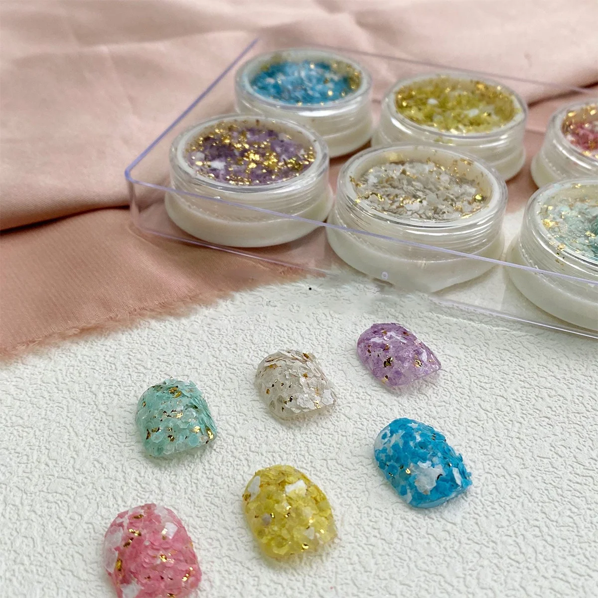 金箔のきらびやかなパウダーシート,マニキュア,紙,フレーク,芸術的な創造の装飾,1セット,6個