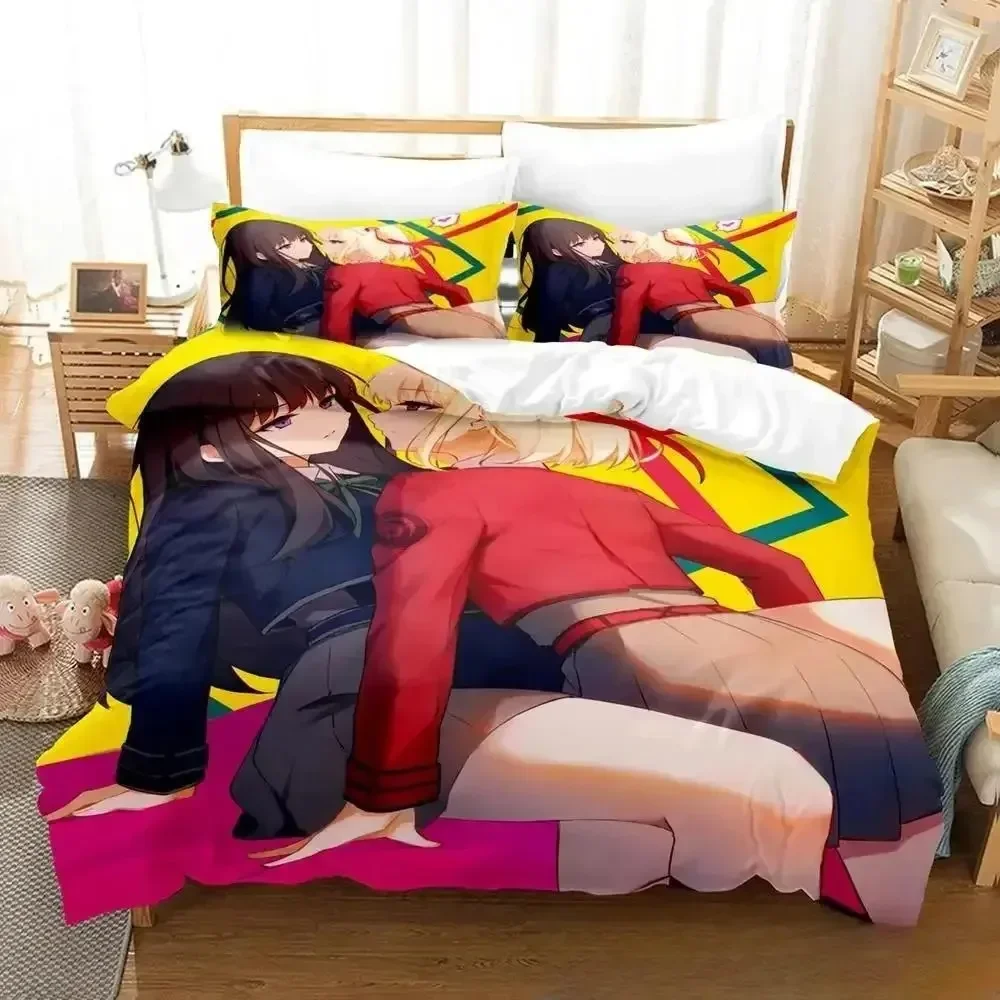 Set tempat tidur Lycoris baru mundur Single Twin Full Queen King Size Set tempat tidur Aldult anak-anak kamar tidur selimut penutup Set Anime Set seprai