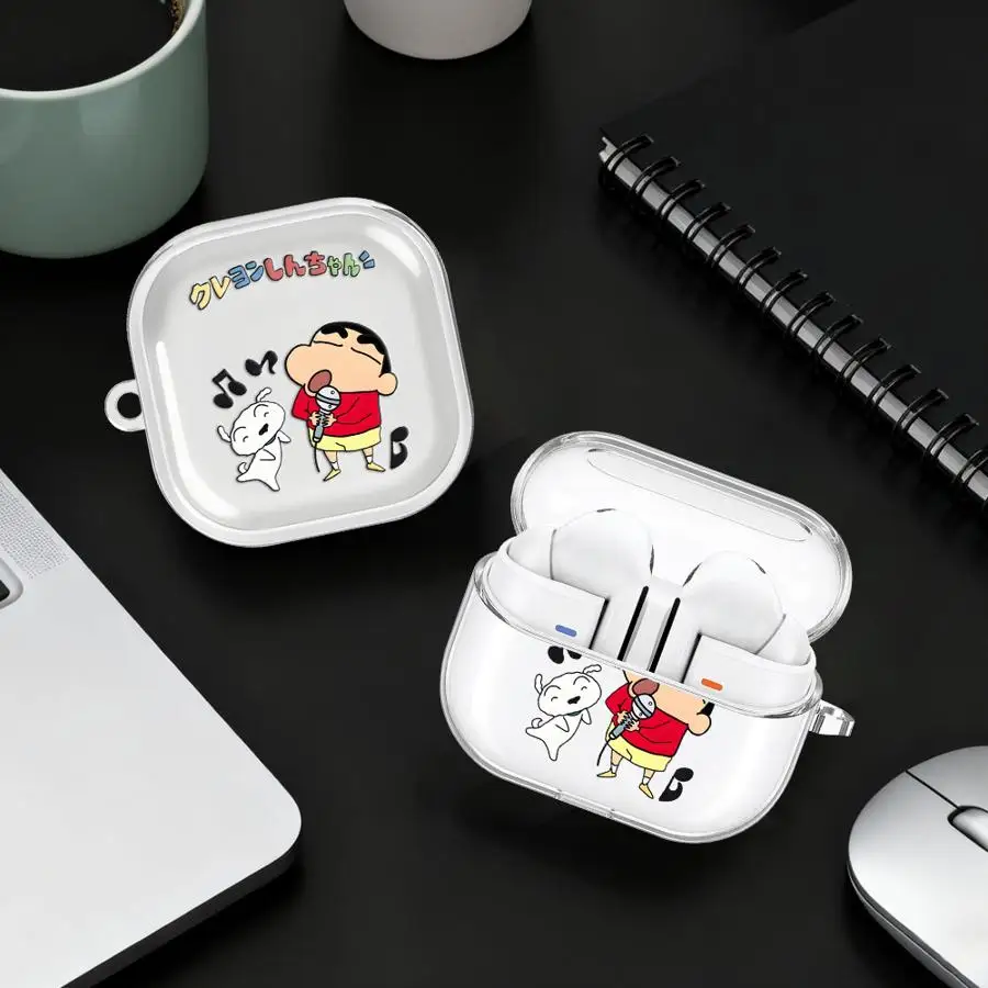 

Clear Earphone Cases Cover With Hook Case For Samsung Galaxy Buds 2Pro Live 3Pro 4 Pro 3 FE 4Pro 2 Crayon Shin Chan