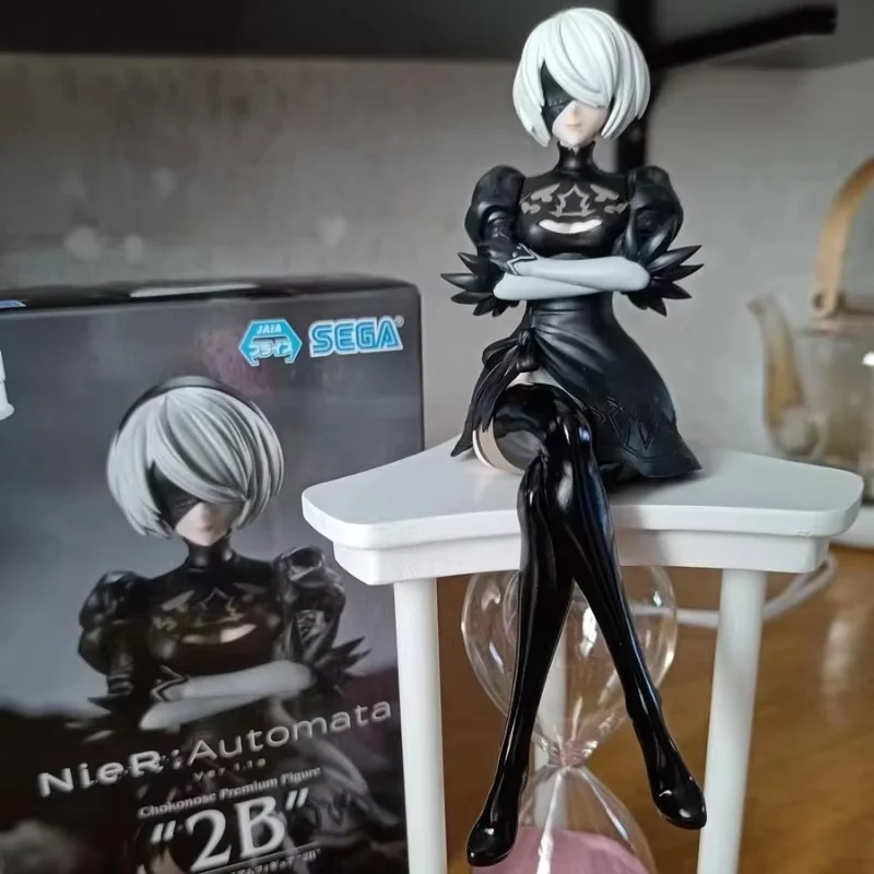 In Stock Original Sega Nier:Automata Ver1.1a 2b Yorha No. 2 Type B Premium Chokonose Anime Figure Model Collectible Toy 130mm