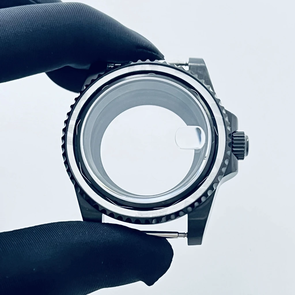 High Quality 40mm NH34 NH35 NH36 NH38 NH39 NH70 ETA2824 PT5000 Black GMT Watch Case With Ceramic Bezel Sapphire Glass Waterproof