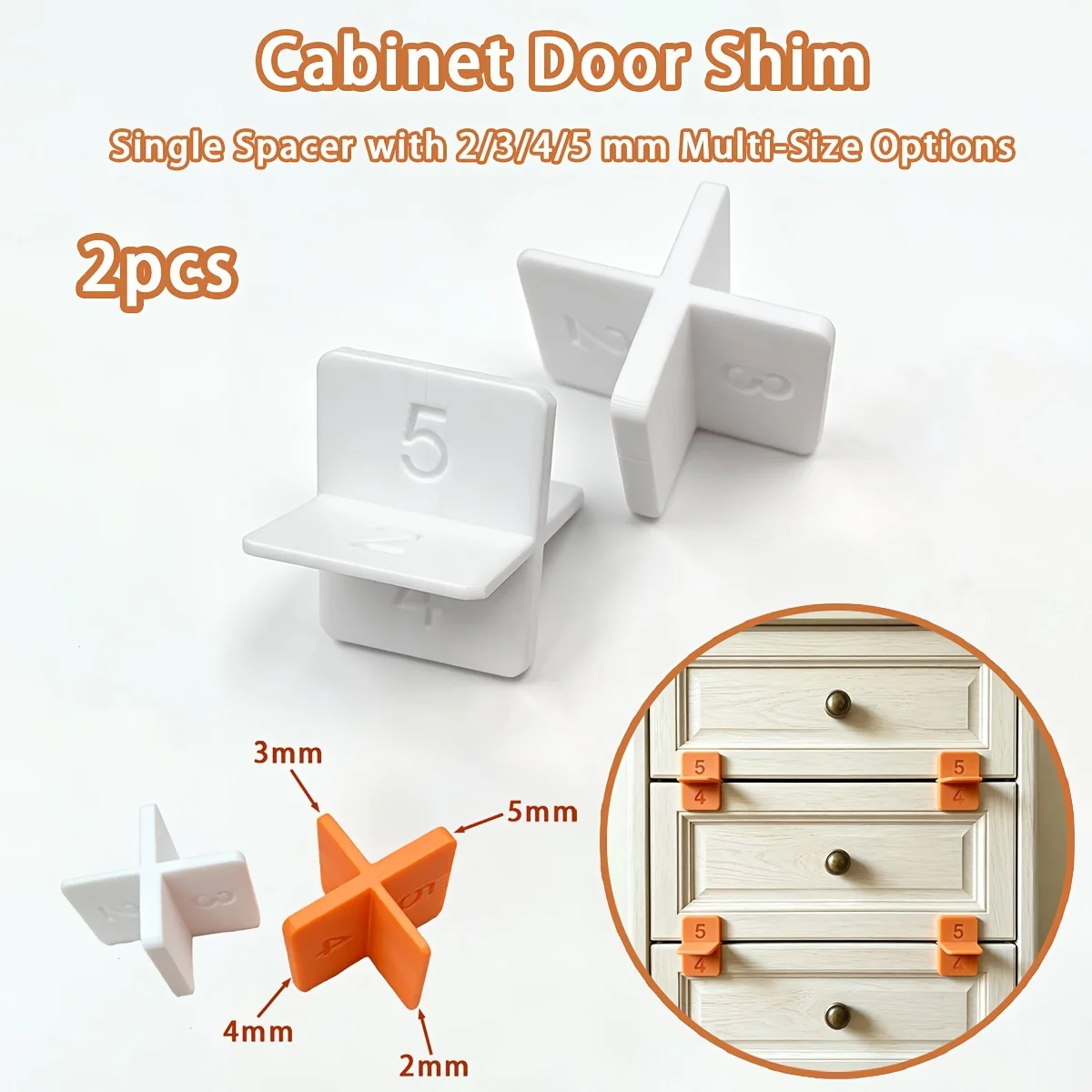 2Pcs/4Pcs 4‑in‑1 Drawer Shims 2‑5mm Gap Spacer Cabinet Door Seal Strip Woodworking Gasket For Drawer Repair Home Decoration