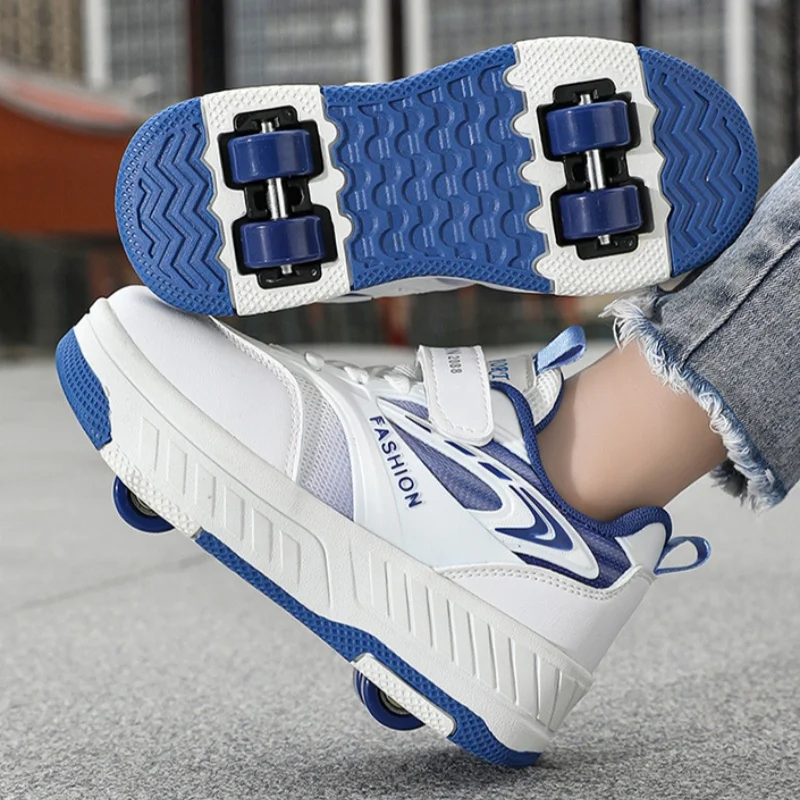 

2025 New Arrival Kids Four Roller Skates Shoes Boys Girls Designer Teenager Walking Shoe Breathable Big Boy Sport Shoes