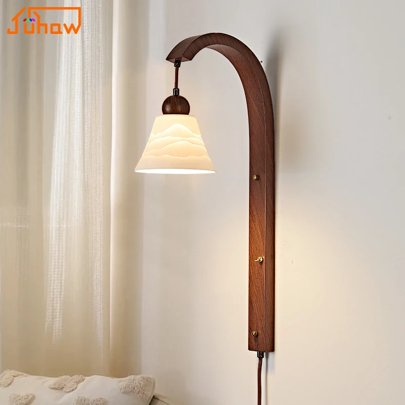 

Deco Wireless Wall Lamp Unique Vintage Wabi Sabi Zen for Retro Guesthouse Living Room Bedside Hallway Stairs Home Decor