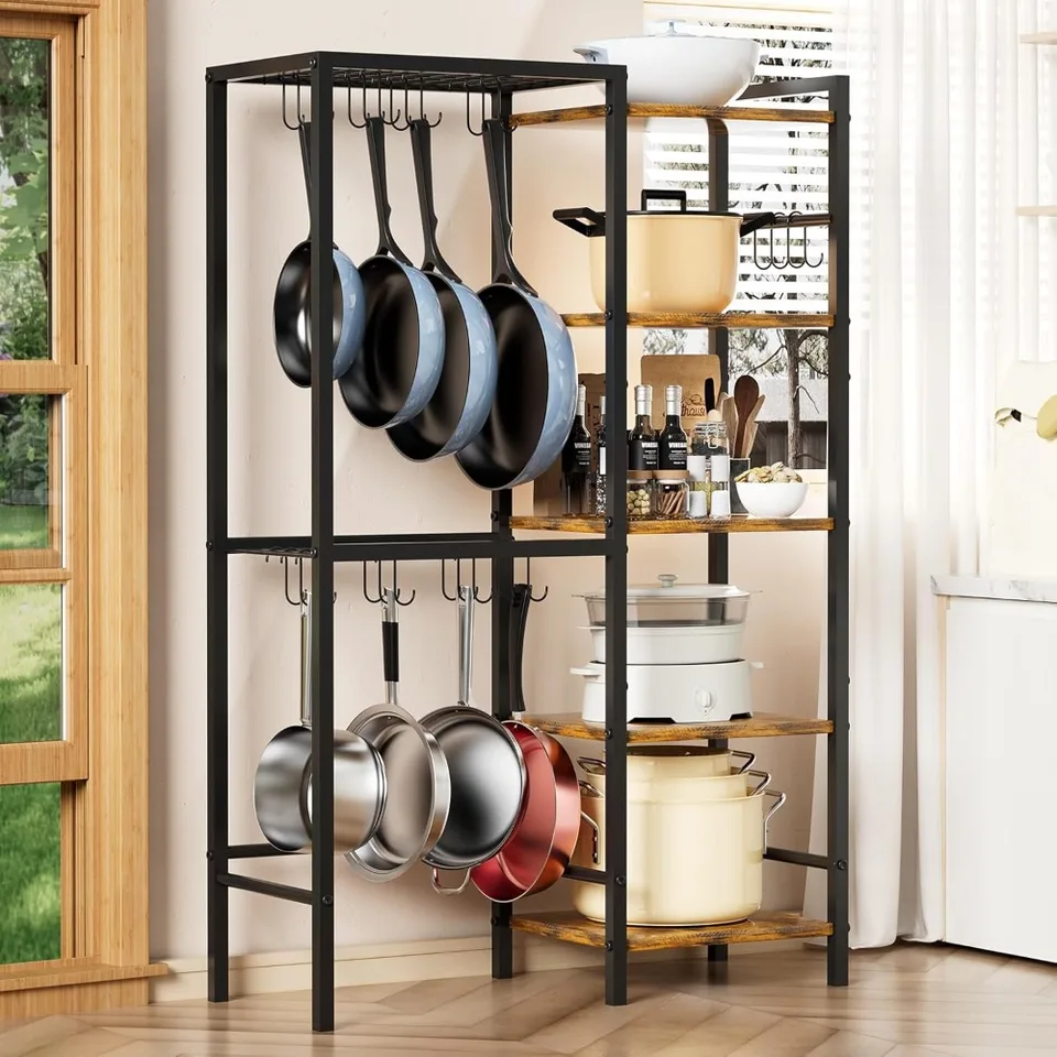 5 Tier Metal Pot and Pan Organizer Rack