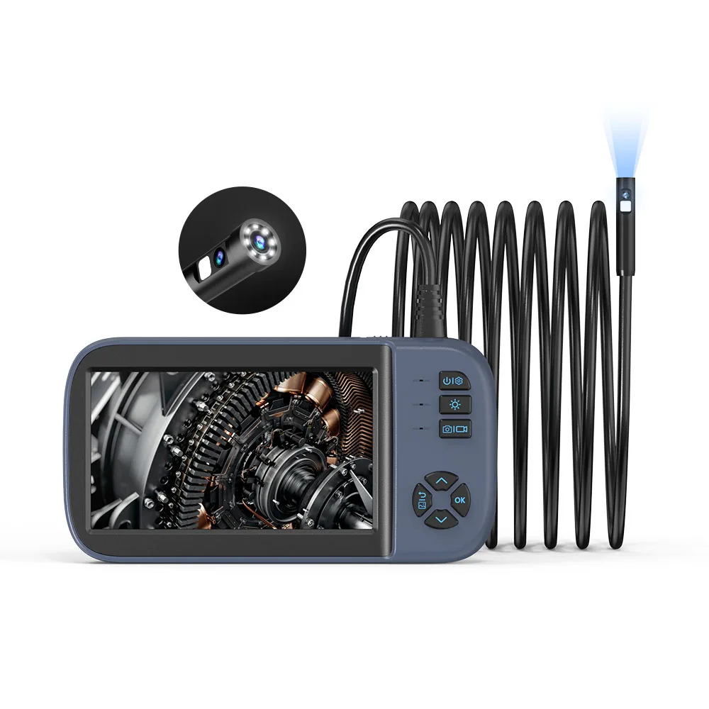 4.5Inch IPS Screen 5.5mm Dual Lens 2MP 1080P Industrial Endoscope CMOS Borescope Inspection Otoscope Camera Digital Microscope